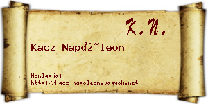 Kacz Napóleon névjegykártya